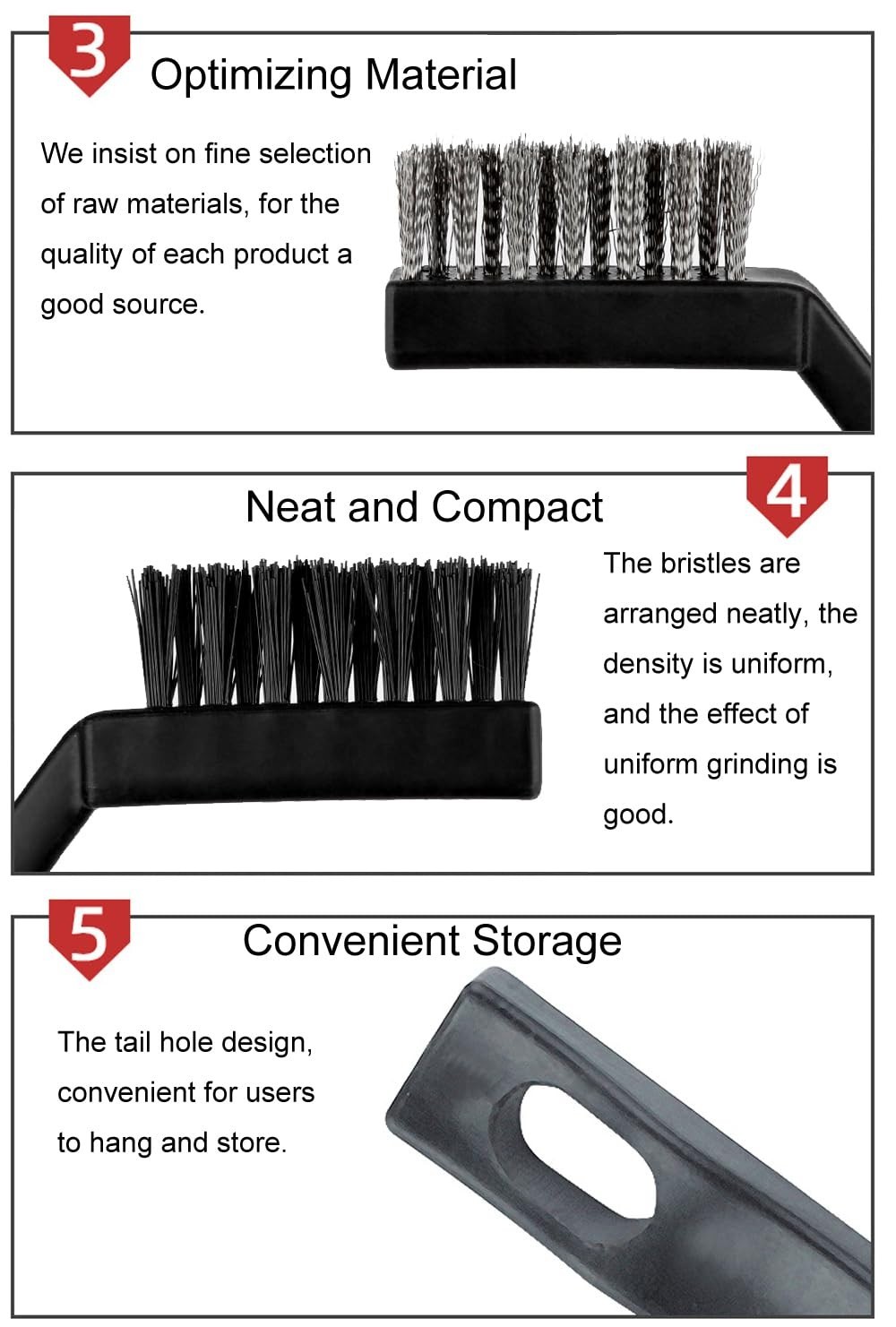 3 Pack Brass Wire Brushes for Effortless Rust Removal & Metal Cleaning