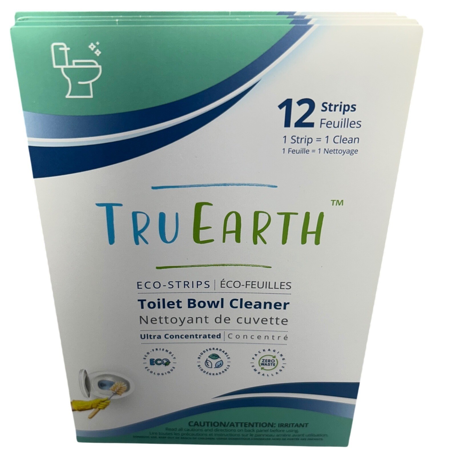 2 Packs Tru Earth Eco-Strips Toilet Bowl Cleaner 12 Count Ultra Conc, Zero Waste