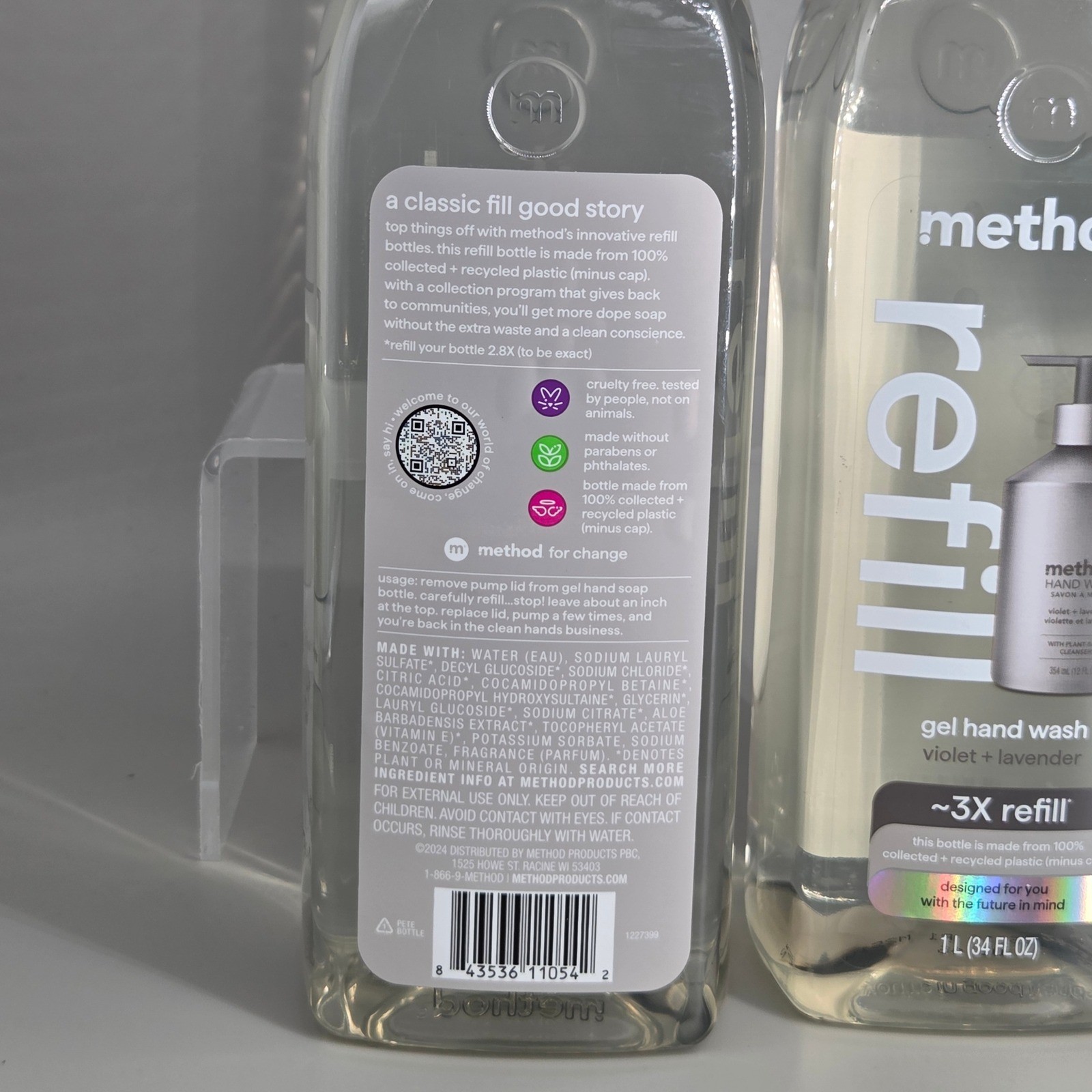 Method Gel Hand Wash Refill Unisex 34oz 2 Pack Violet Lavender Eco Friendly Bulk
