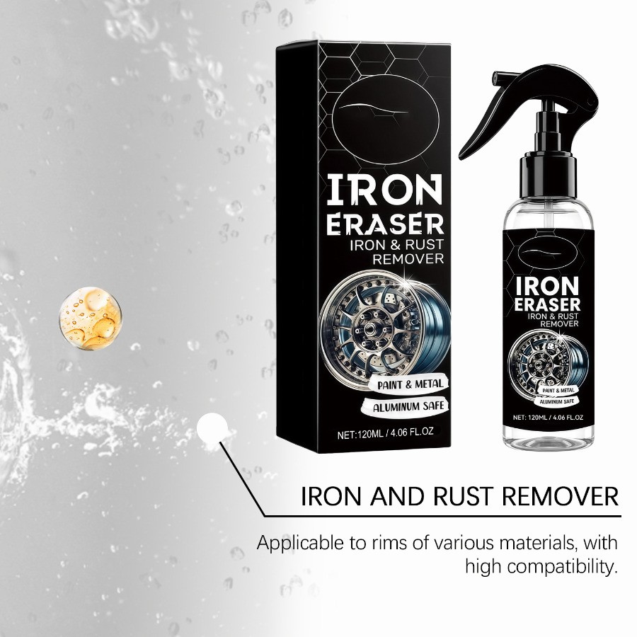 2x Iron Eraser Rust Remover Spray, Car Wheel Paint Brake Dust Fast Cleaner 120ml