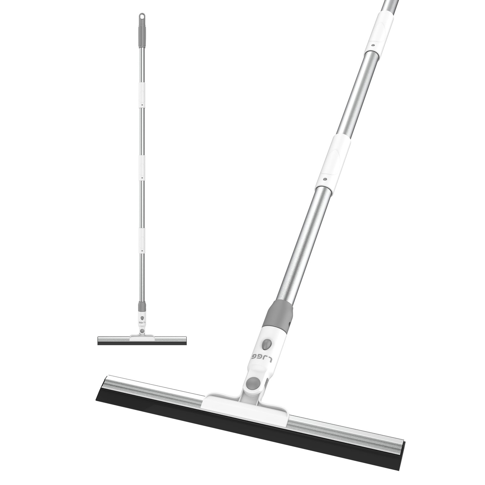 Squeegee Broom For Floor 17″ Rubber Squeegee With 51″ Aluminum Alloy Pole For Ba