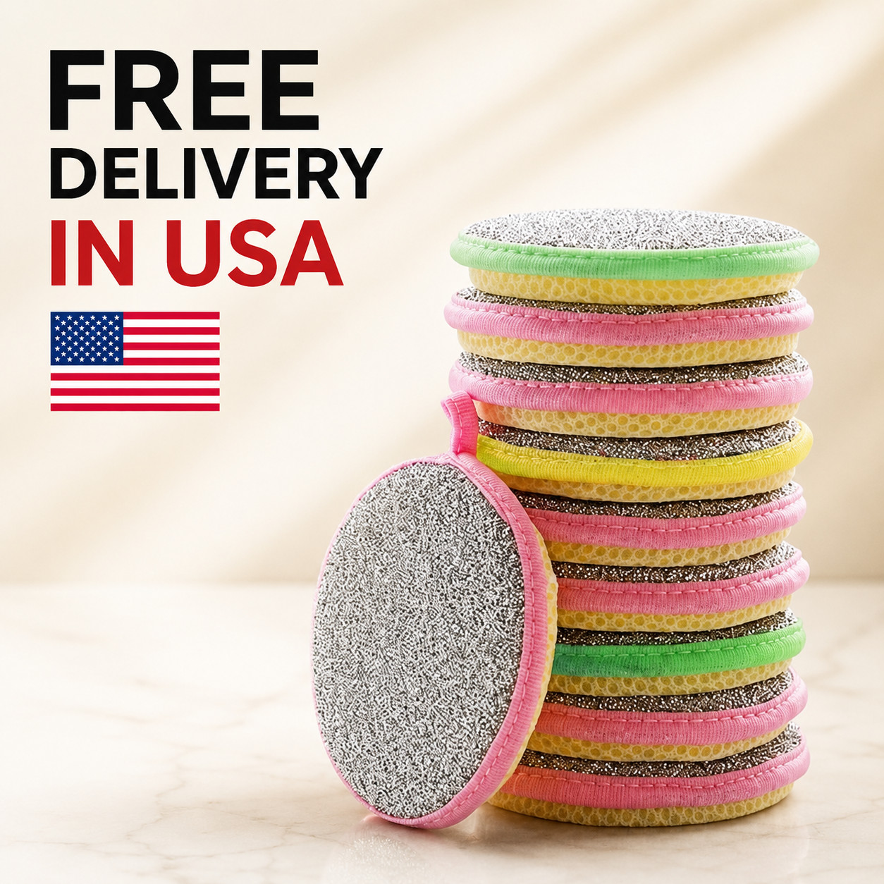 Double-Sided Scouring Pads Dish Pan Washing Sponge Kitchen Cleaning Tool