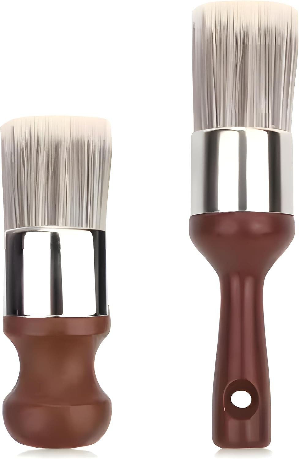 2Pcs Furniture Salve Brush, Soft Bristles & Ergonomic Handle Leather and Wood