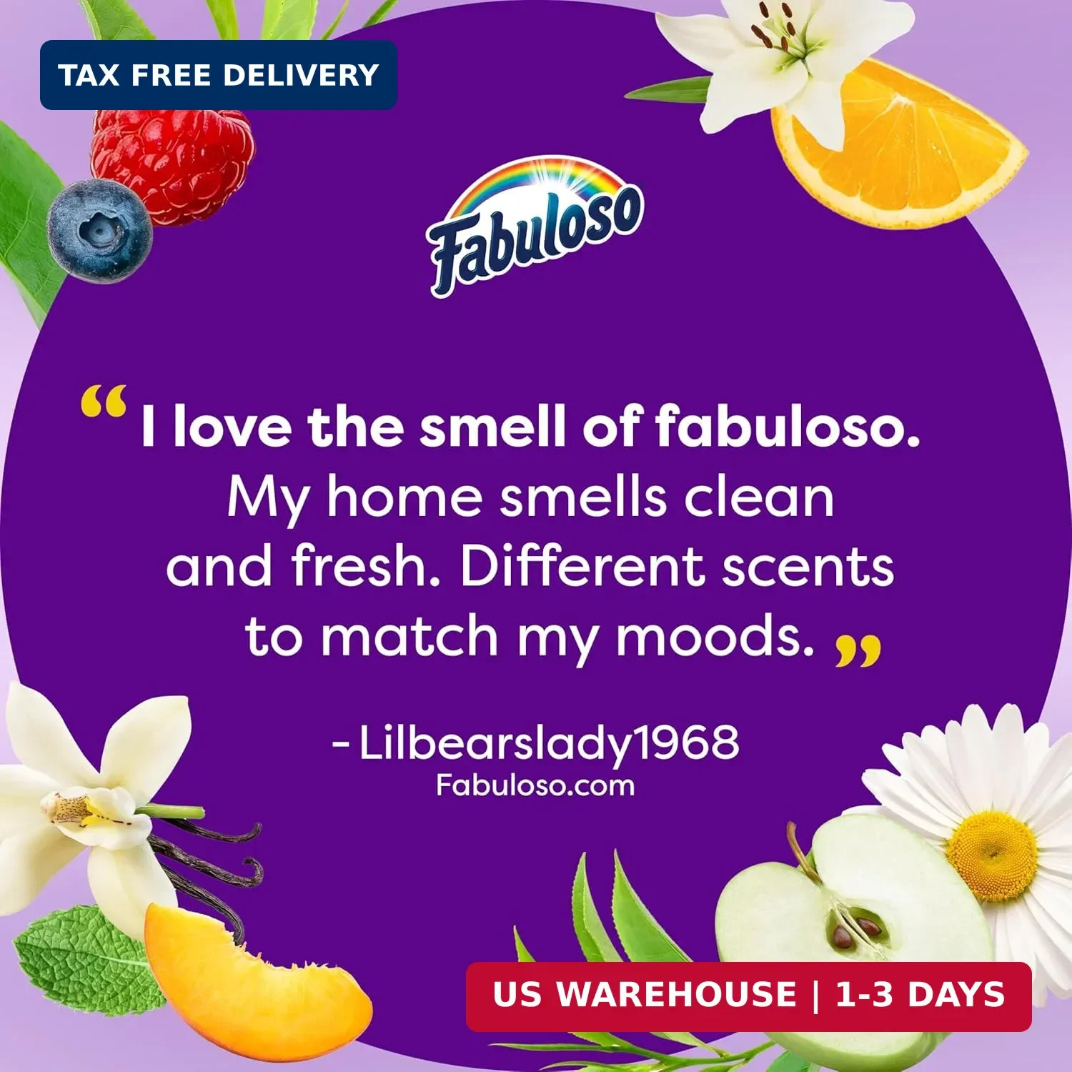 Fabuloso Multi-Purpose Cleaner and Floor Cleaner, 2X Concentrated Formula, Long-