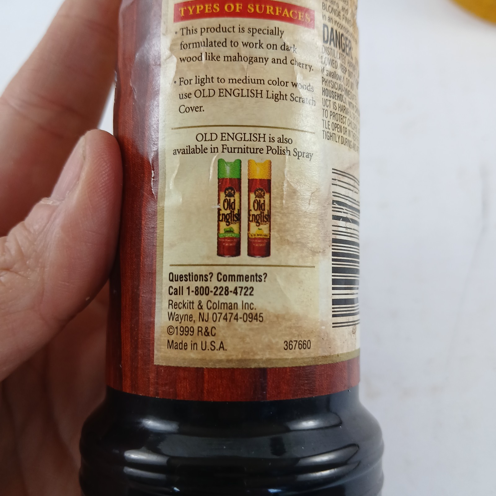 Old English Lot 1999 Scratch Cover for Dark Woods Lemon Oil 2004 75% Full Vtg