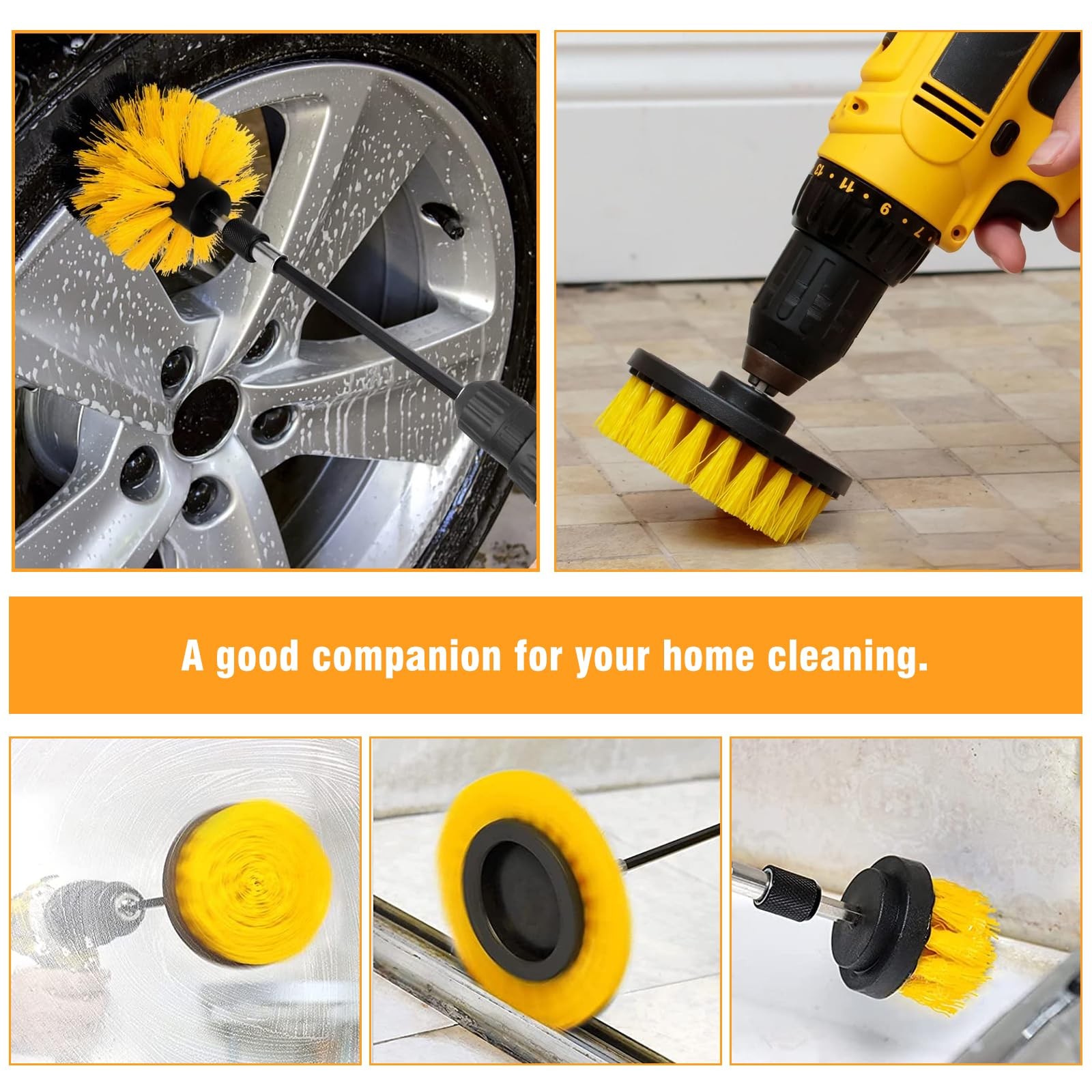 8 Pcs Drill Brush Attachment Set, Power Cleaning Scrub Brush Kit with Extend …