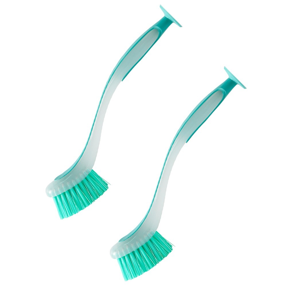 2Pcs Kitchen Pot Brush Set for Heavy Duty Dish and Sink Cleaning 9.84 Inch