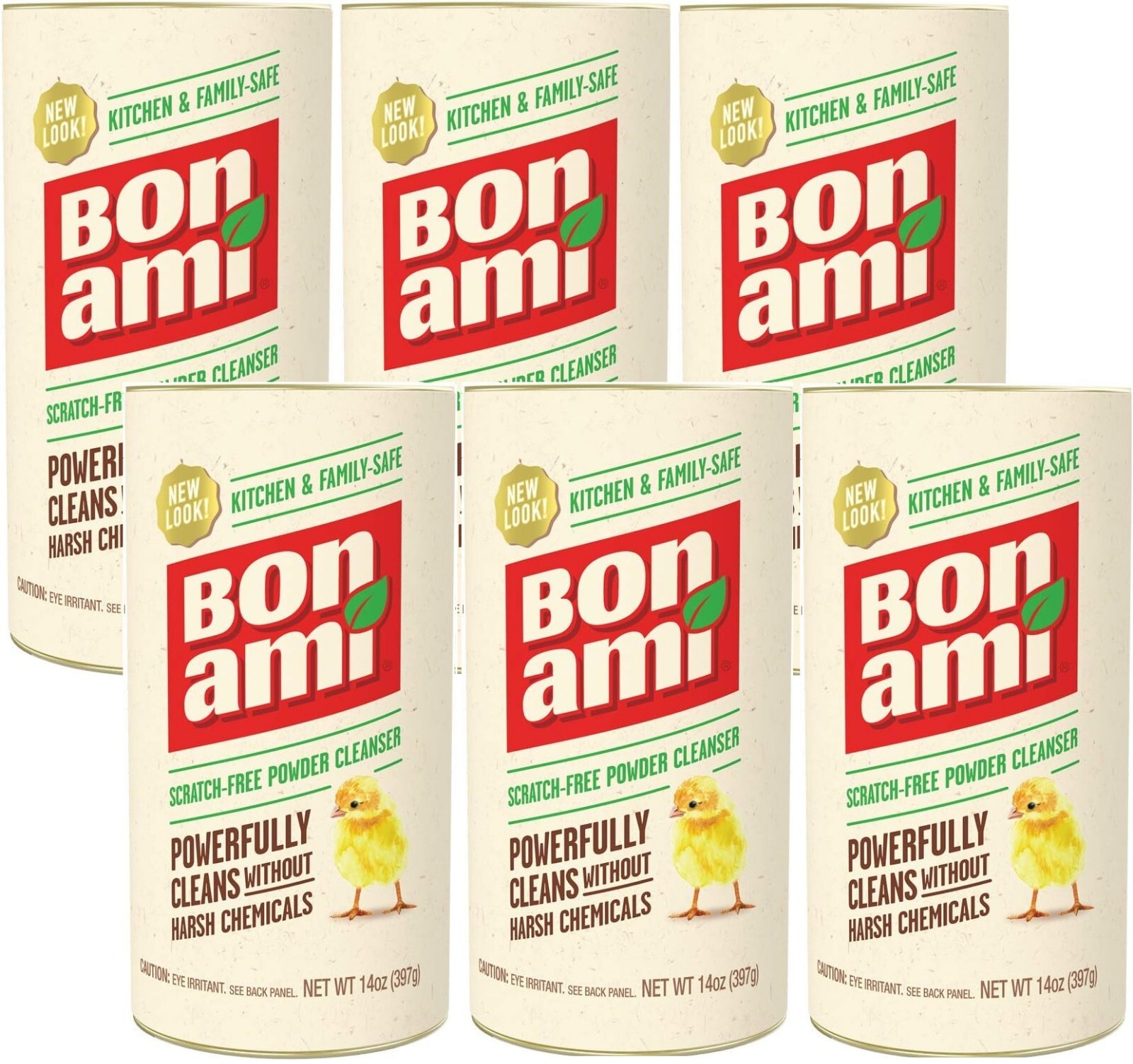 6 pk Bon Ami POWDER CLEANSER 14 oz. No Scent Cleaner Kitchen Bath Surfaces 04410