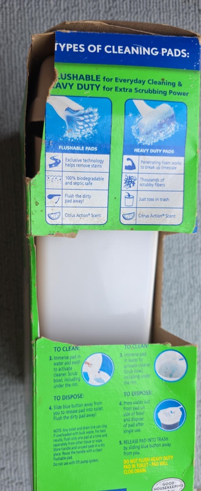 Scrubbing Bubbles Fresh Brush Starter Kit Caddy 2 Types Cleaning Pad DENTED BOX