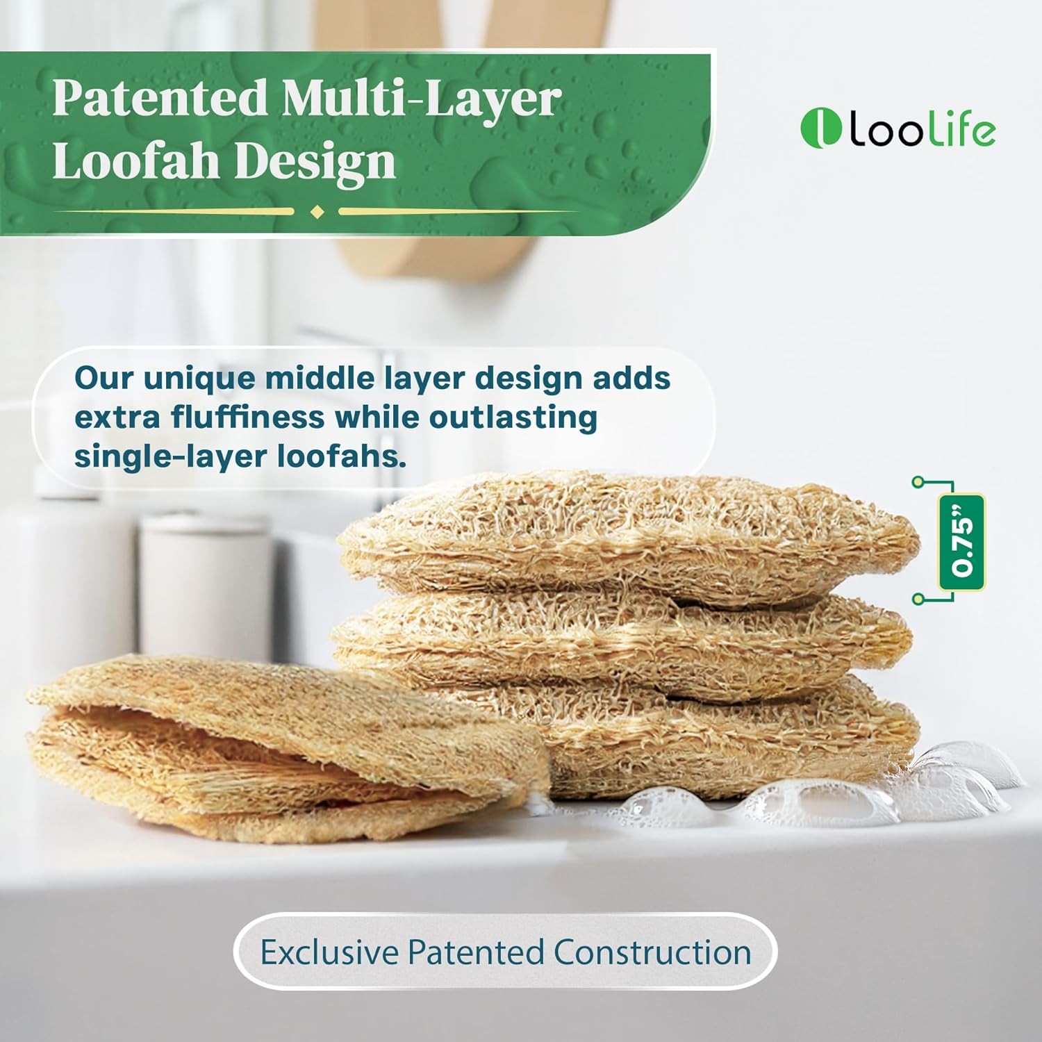 Natural Loofah Kitchen Sponge (3 Pack) – Natural Sponges for Dishes – Eco