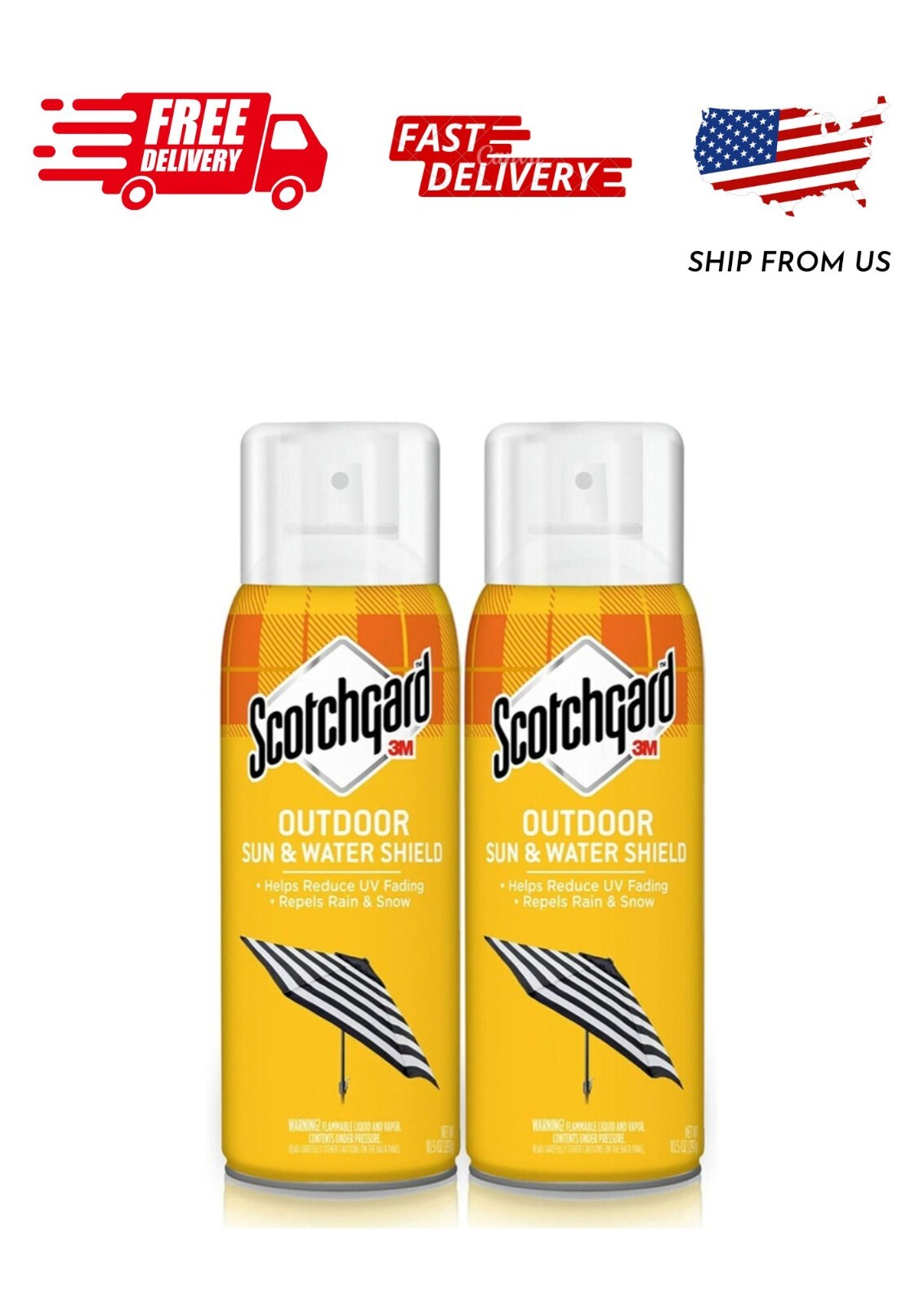2-Pack Scotchgard Outdoor Sun and Water Shield, Repels Water, 10.5 oz each