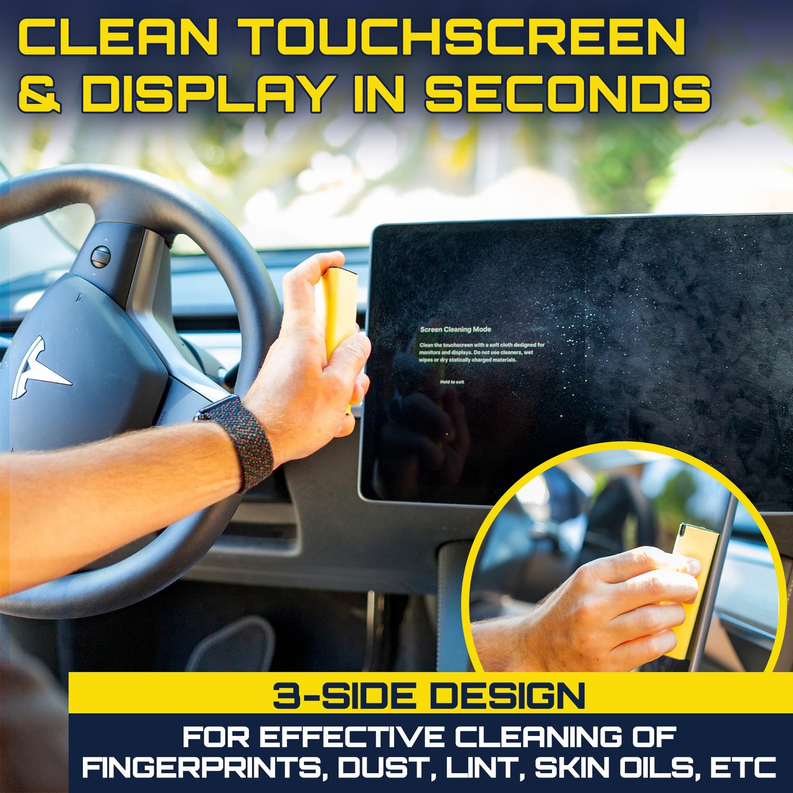 2in1 Touch Screen Cleaner Spray & Microfiber Cloth For Car Display Phone Laptop