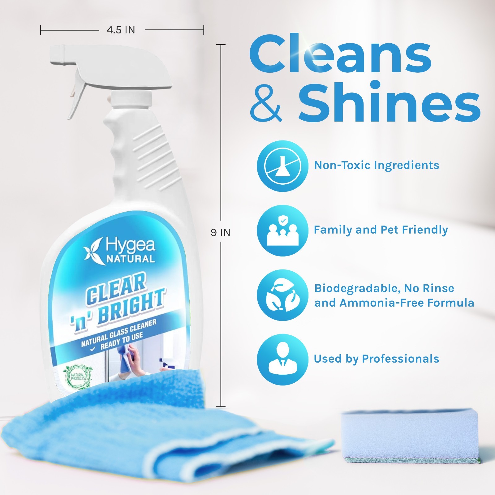 Hygea Natural Clear ‘n’ Bright – Natural Glass Cleaner