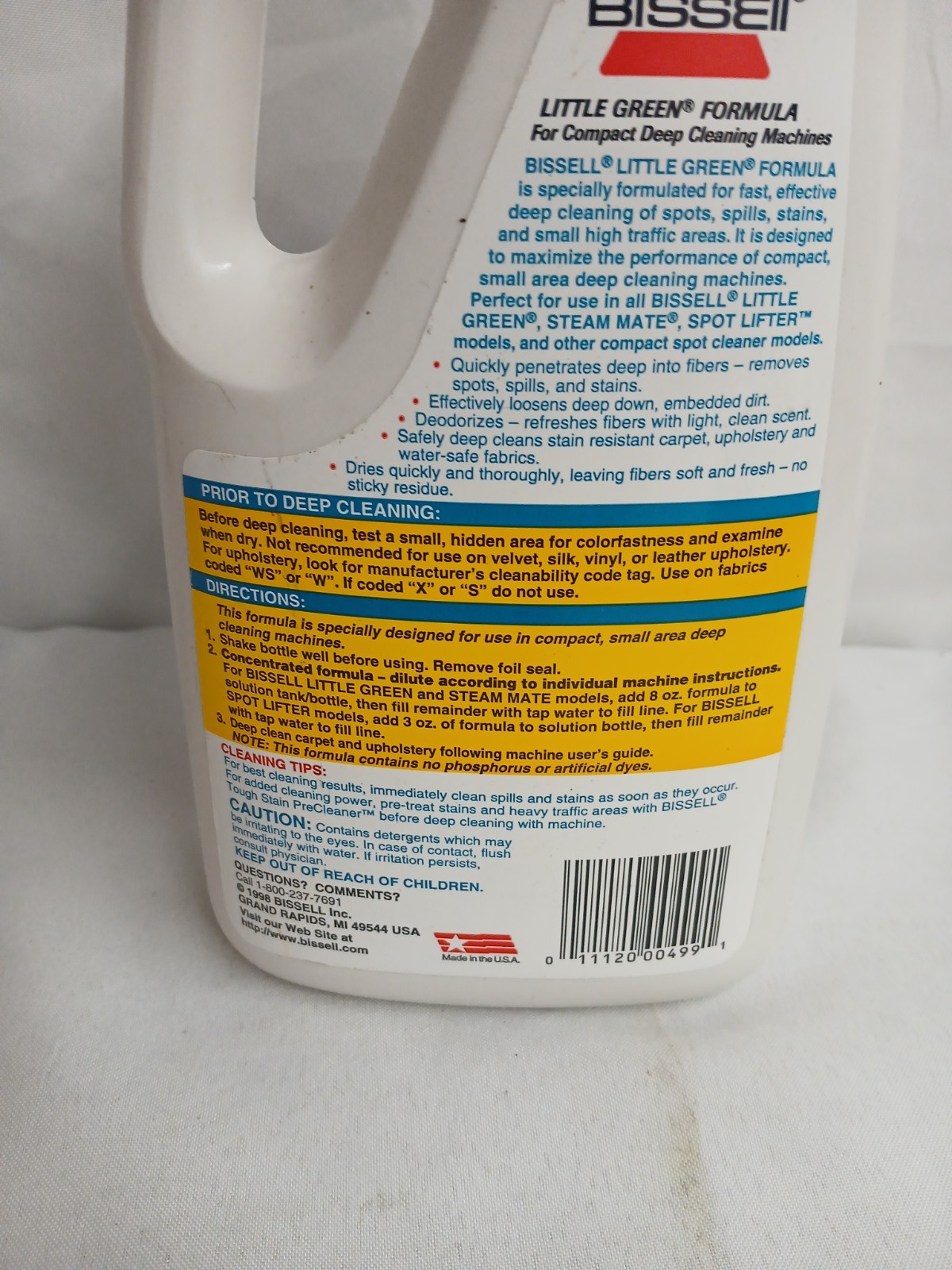 Bissell Little Green Formula Sealed 32oz Carpet Cleaner Upholstery Spot Lifter