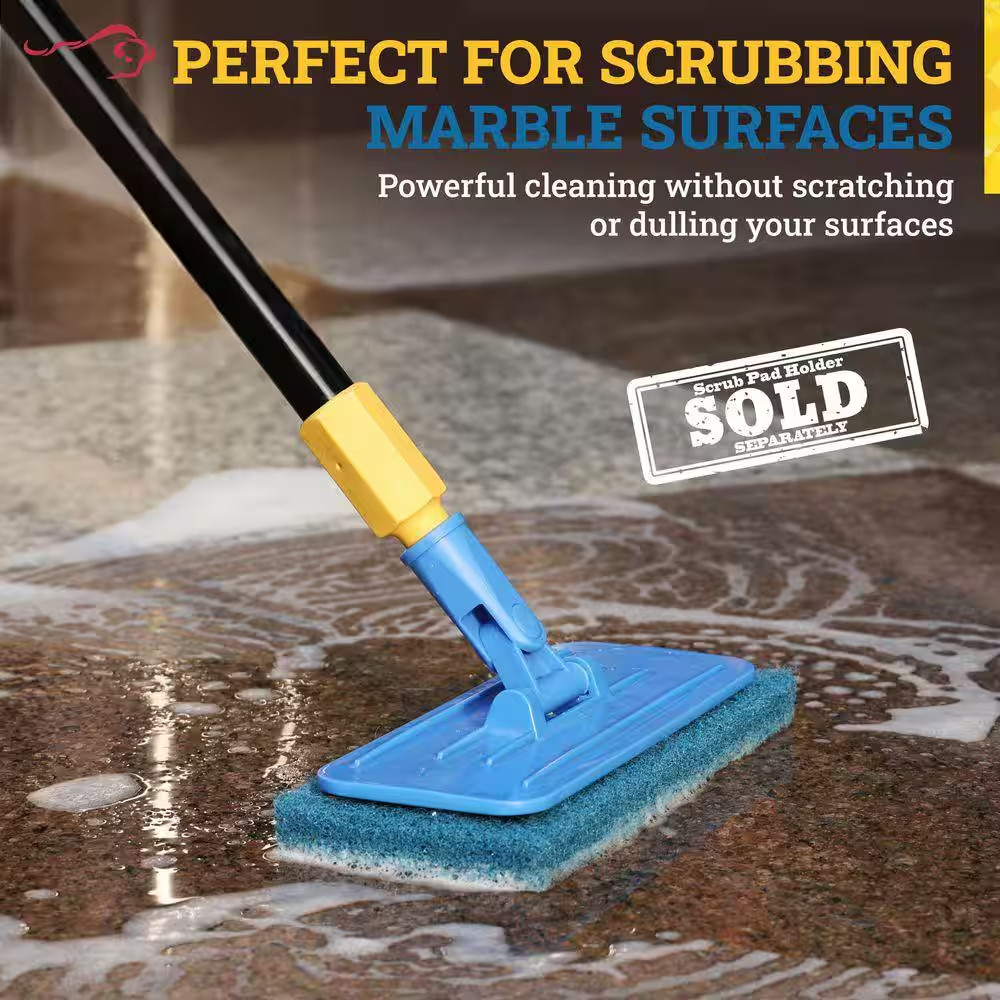 4.6 In. Medium Cleaning Scrubbing Pad, Blue Duty Scrub, Eco-Friendly, General Cl