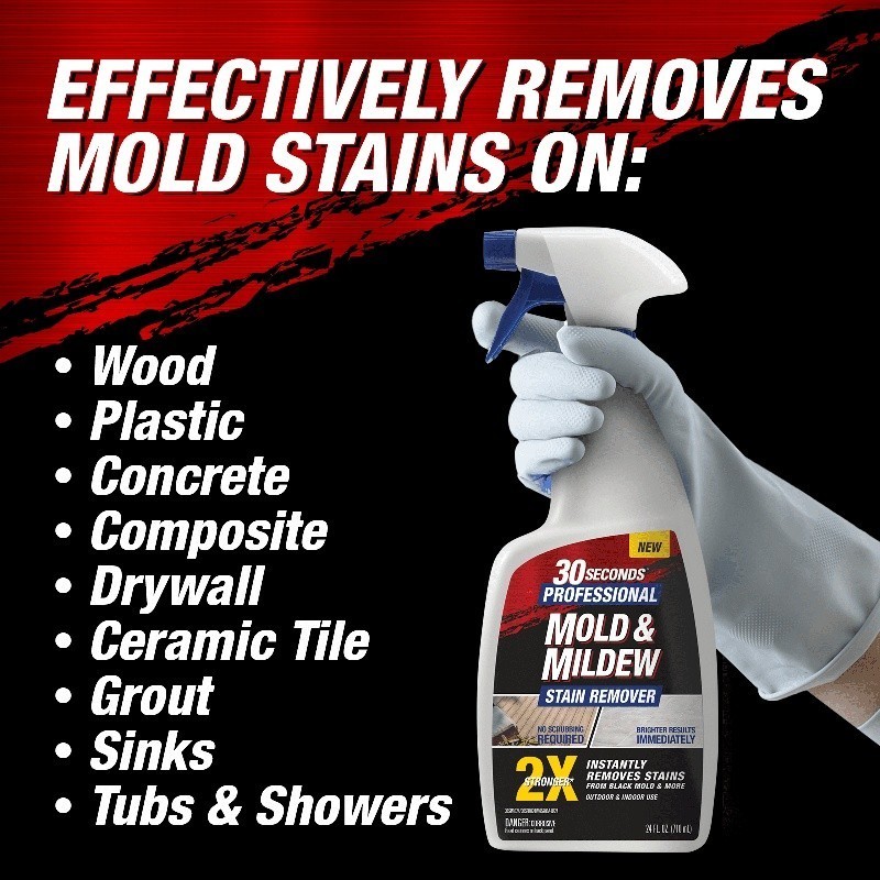 Mold Mildew Stain Remover Spray Multi-Surface Cleaner No Scrubbing 24oz New