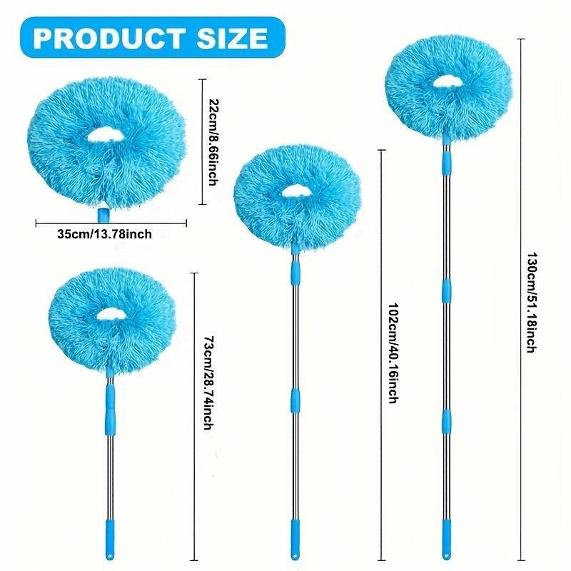 1pc Ceiling Fan Light Duster with Extension Pole Washable Microfiber Dust Brush