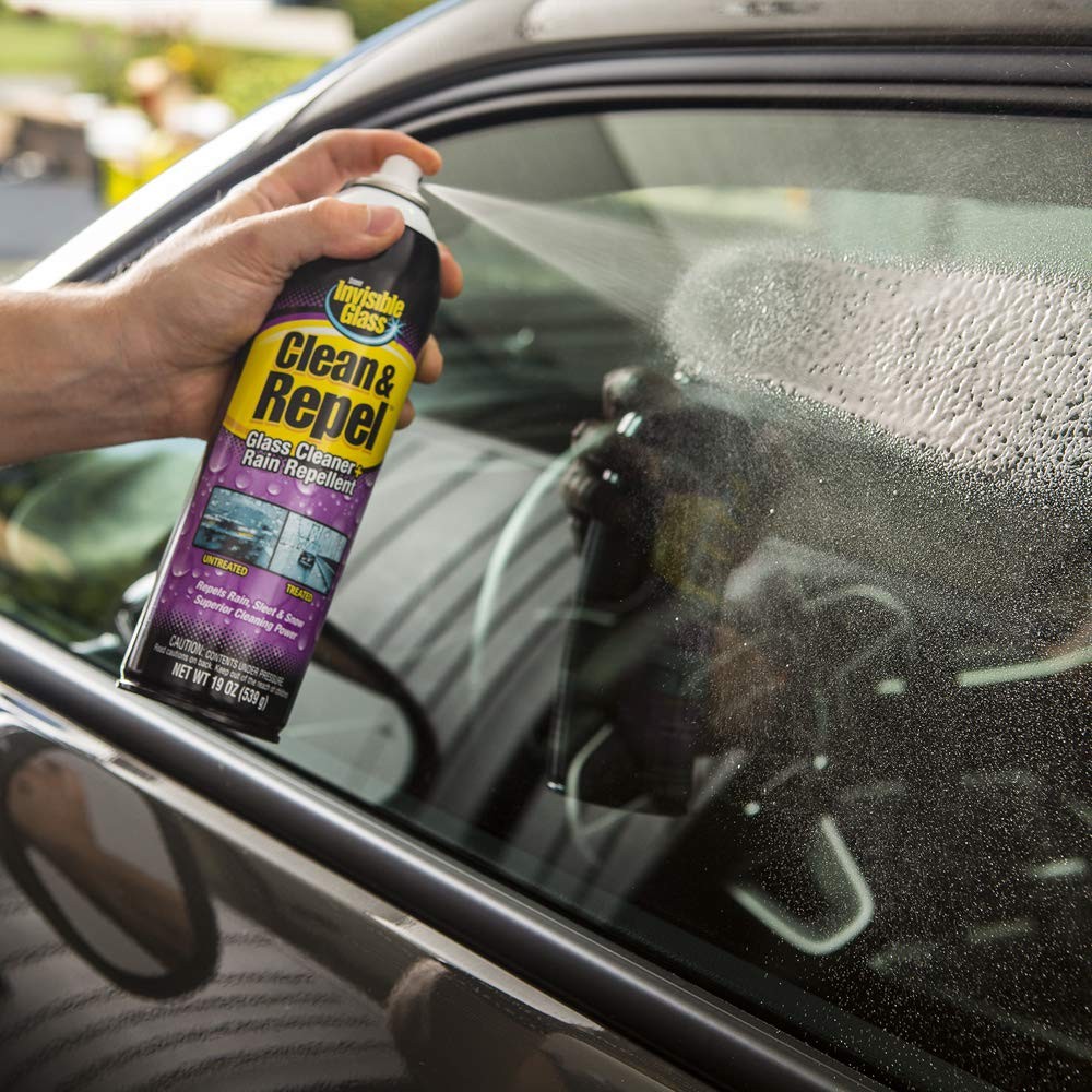 91184 Clean & Repel – Aerosol Glass Cleaner and Rain Repellent, Cleans Exteri…