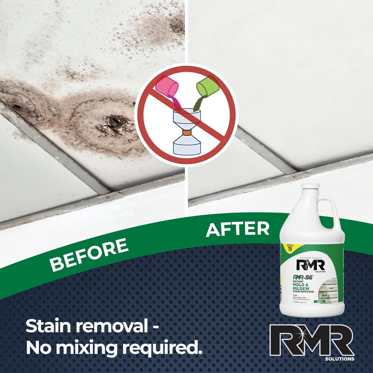 RMR-86 Mold and Mildew Stain Remover – 128 Oz, Instant Fresh & Powerful Cleaning