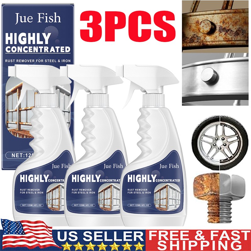 3X Industrial Highly Concentrated Rust Remover 120ml For Steel & Iron HOT US