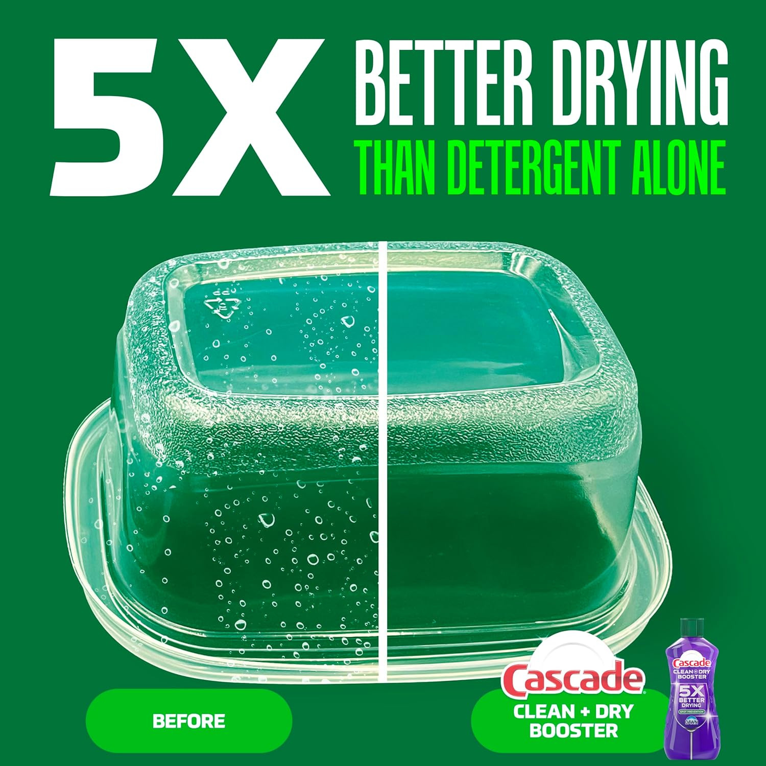 Cascade Clean & Dry Booster Rinse Aid Dishwasher Detergent 30.5 fl oz NEW