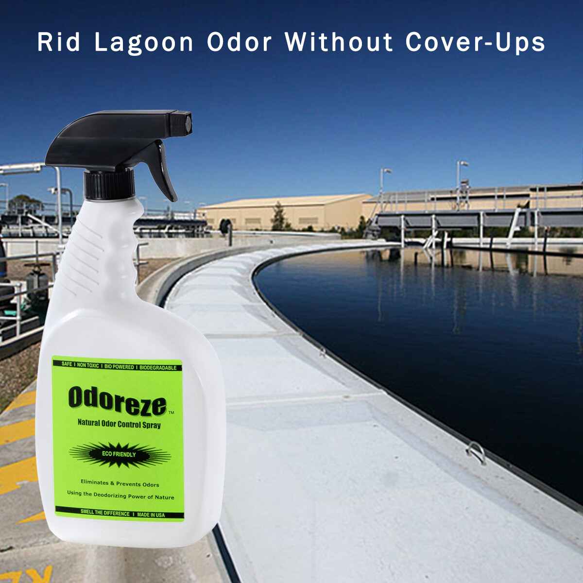 ODOREZE Eco Lagoon Odor Control Spray: Treats 2,000 sq. ft. to Eliminate Smell
