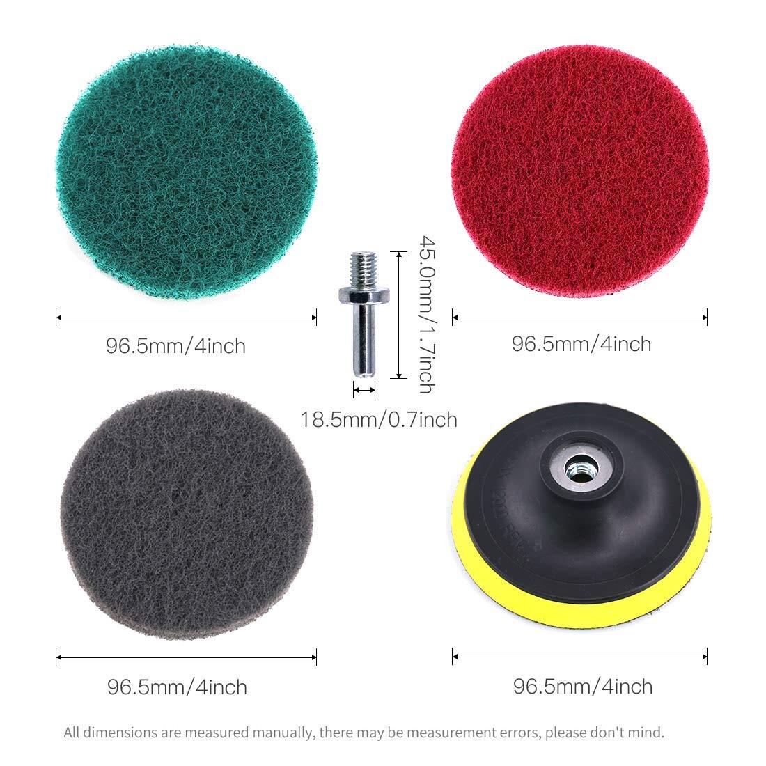 16pcs 4 Inch Drill Power Brush Tile Scrubber Scouring Pads Cleaning Kit With 4 I