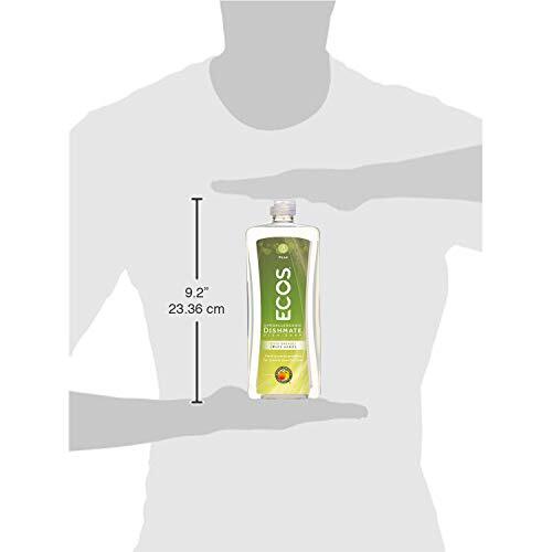 ECOS Dishmate Dish Soap 25 Fl Oz Vegan Hypoallergenic Plant Powered Cleaning