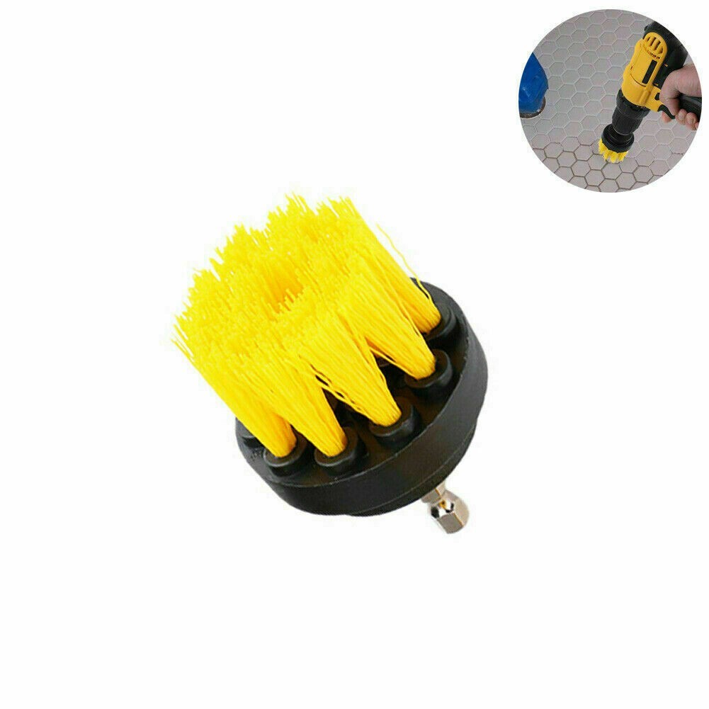 Round Nylon Brush with Shaft for Drill – Small Diameter Drill Brush Scrubber Kit