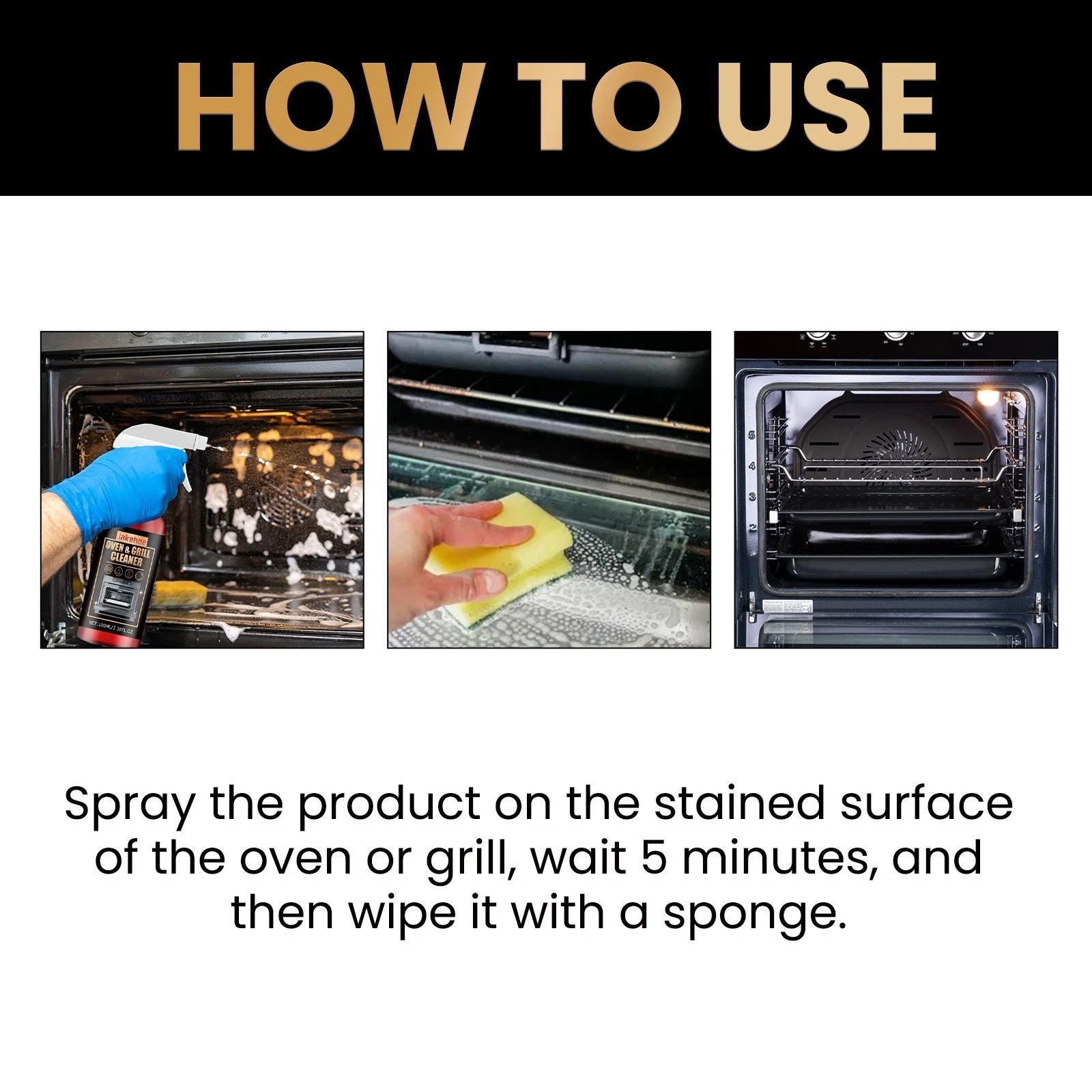 1~5x Oven & Grill Cleaner Spray, Professional Oven and Grill Cleaner 100ml