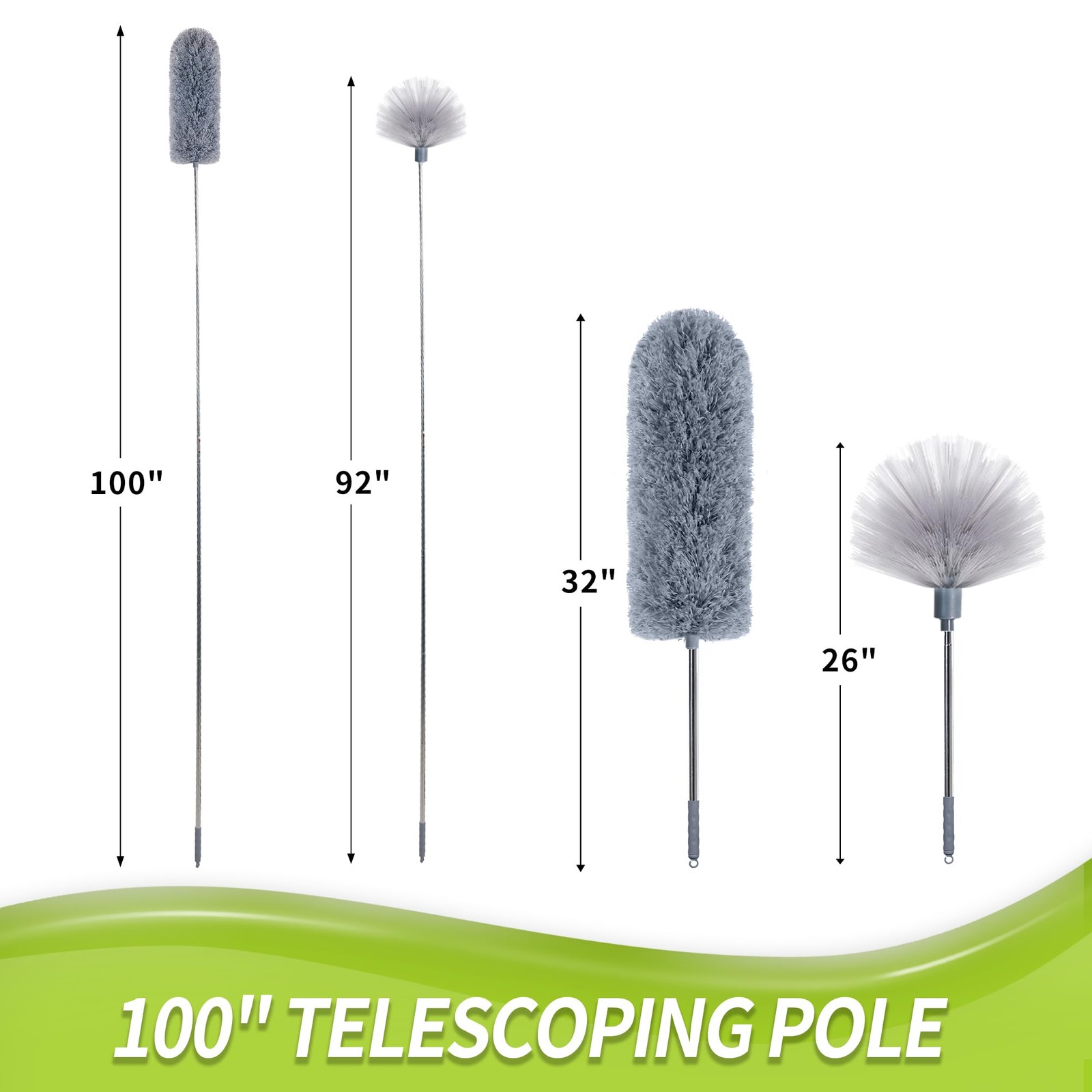 Cobweb Duster with Extension Pole, Spider Web Brush & Ceiling Cleaning Kit, 1…