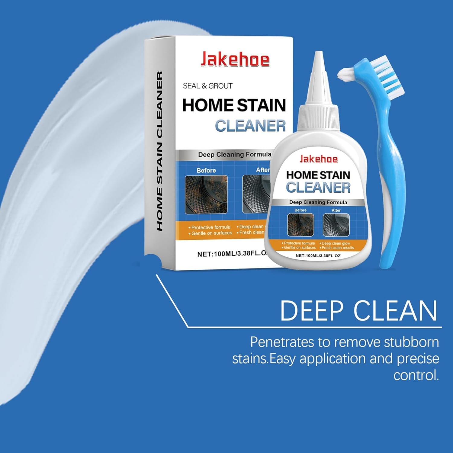 1~5x Home Stain Cleaner, Heavy Duty Mold & Bathroom Stain Remover with Brush
