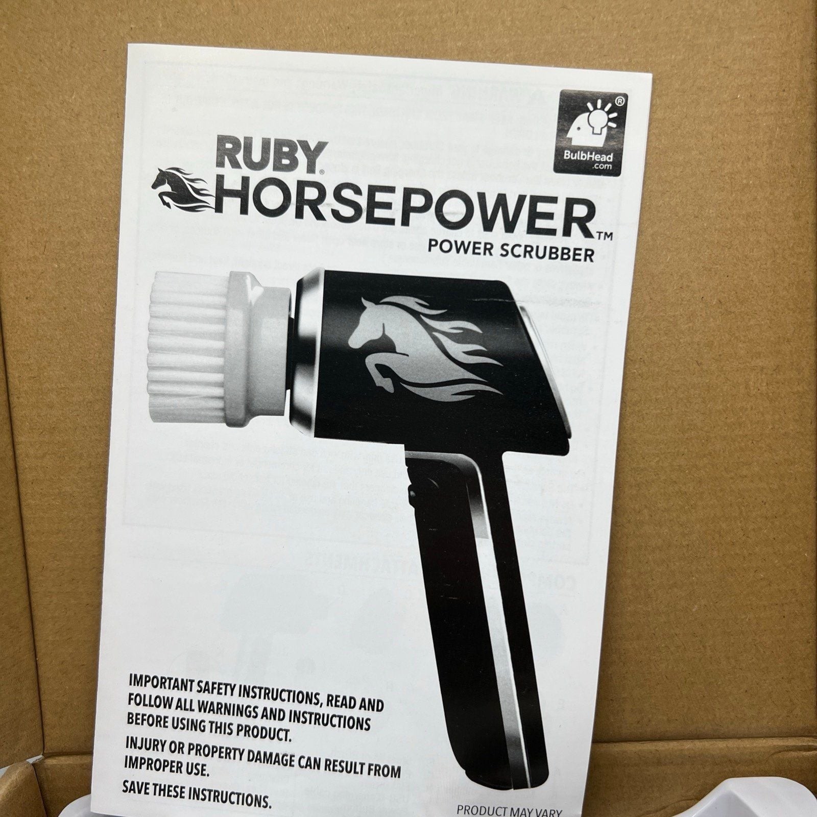 Ruby Horsepower Handheld Cordless Rechargeable Spinning Power Scrubber NIB
