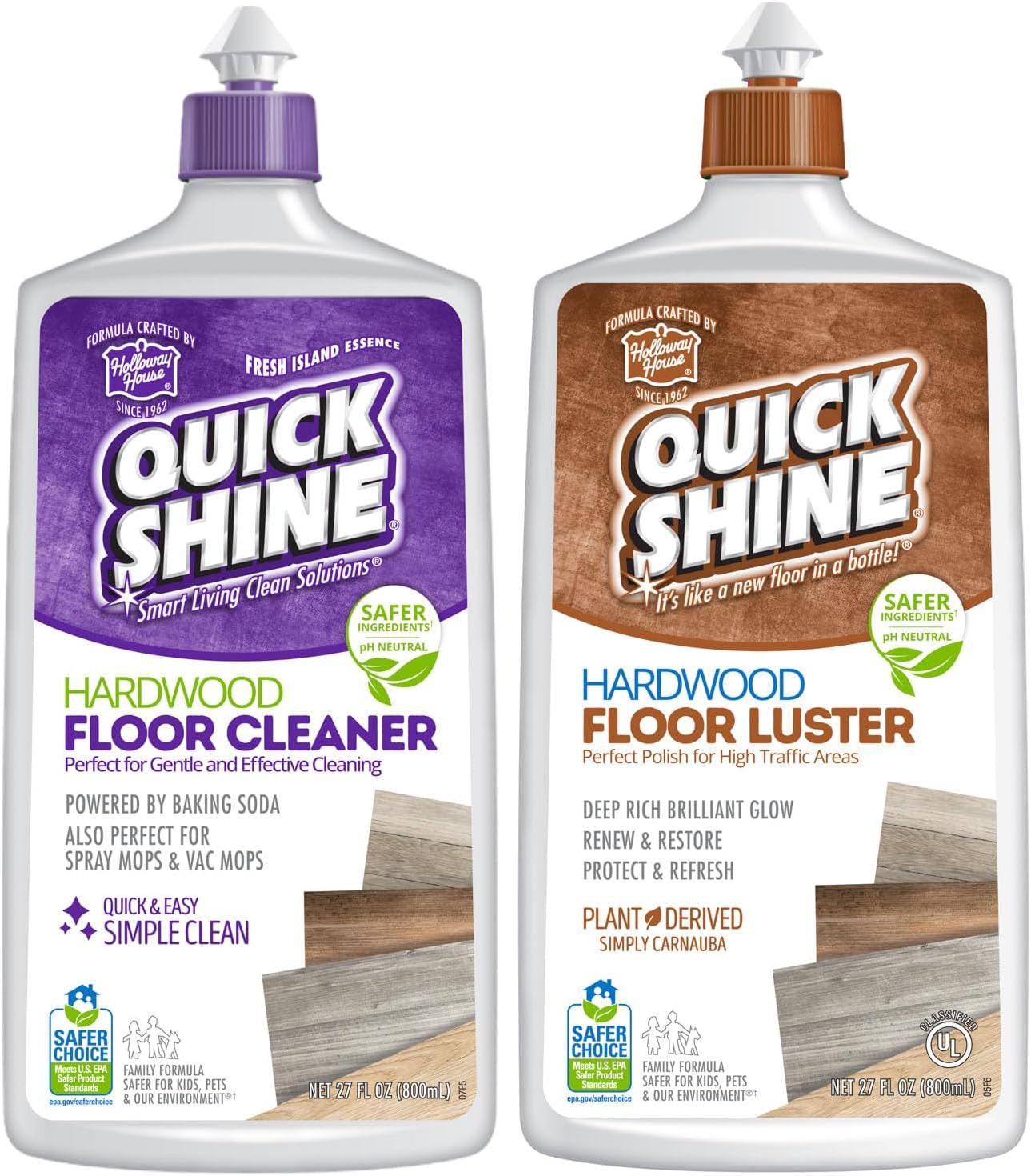 Quick Shine Hardwood Cleaner & Polish 27 Oz 2 Pack Carnauba Wood Floor Care