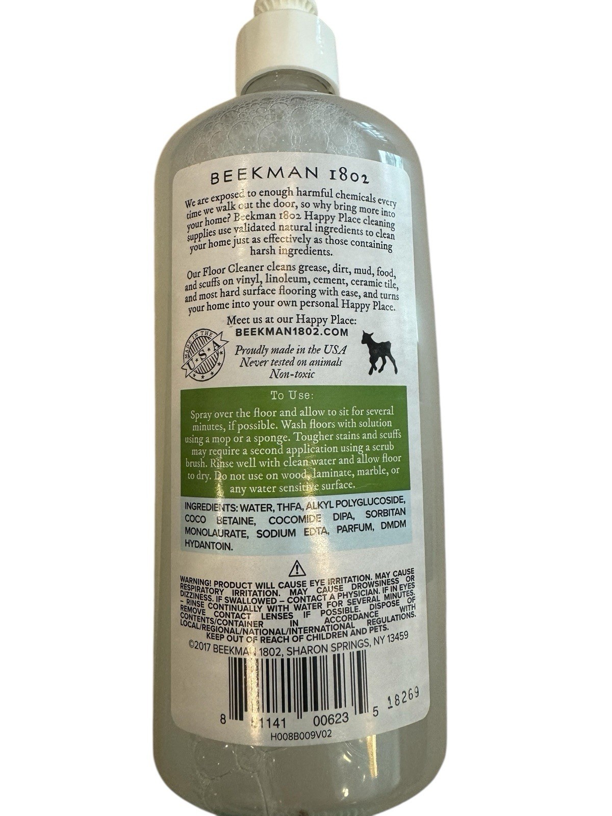 Beekman 1802 HAPPY PLACE, FLOOR CLEANER CONCENTRATE 20 fl. oz. + 20 oz bottle