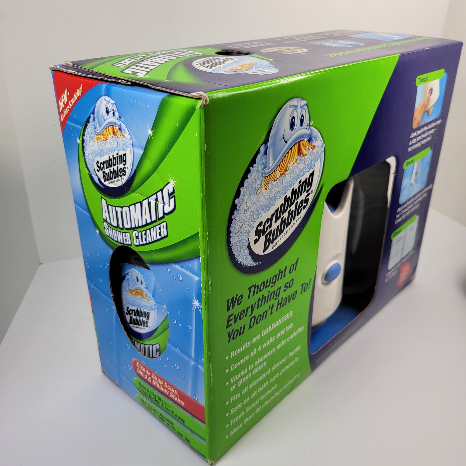 Scrubbing Bubbles Automatic Shower Cleaner Kit Shower Caddy 2 Refills READ