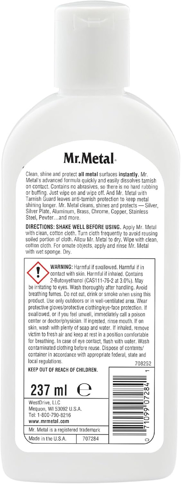 Mr. Metal Metal Polish Liquid All Metal Multipurpose Cleaner, Non-Abrasive, Inst