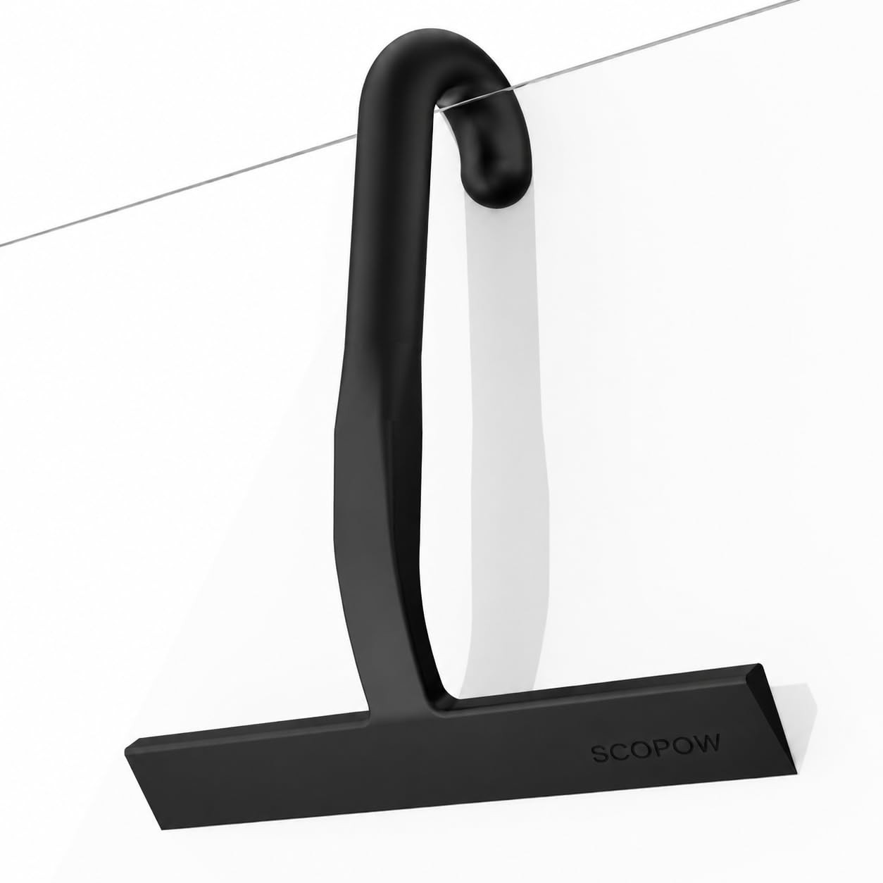 Shower Squeegee for Glass Doors 10 Inch Ergonomic Round Grip Silicone Hook