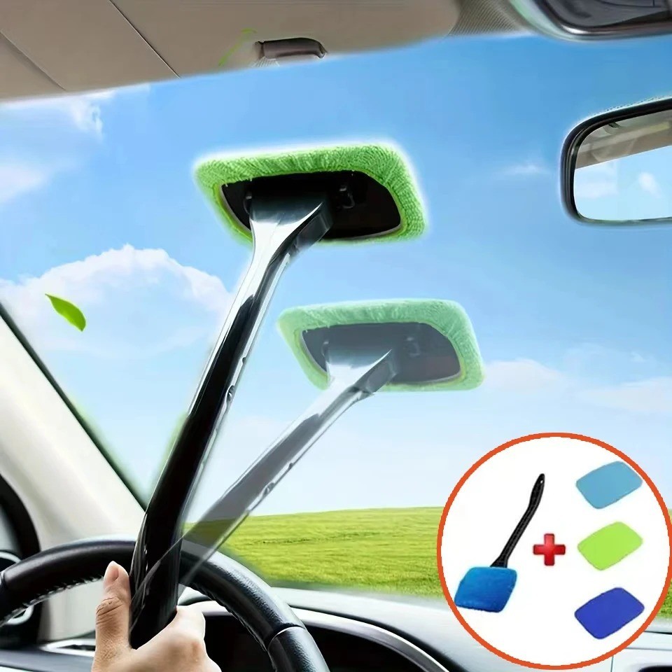 Car Window Cleaner Brush Kit Windshield Cleaning Wash Tool Inside Interior Auto