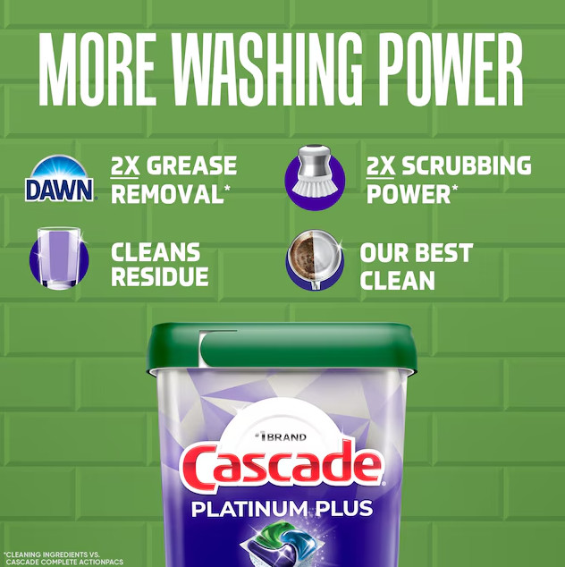 Cascade Platinum Plus 47 -Count Fresh Scent Dishwasher Detergent