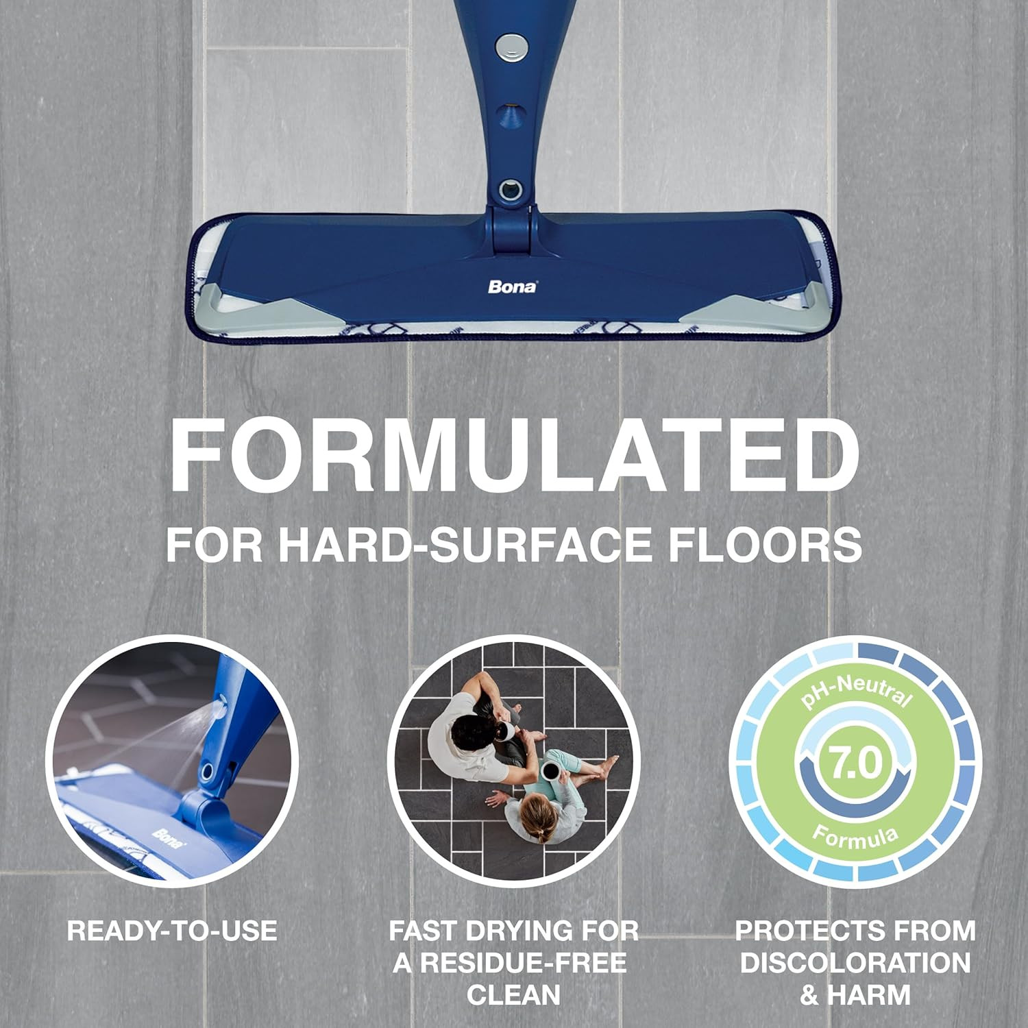 Bona Multi-Surface Floor Cleaner Refill, Lemon Mint, 96 Fl Oz