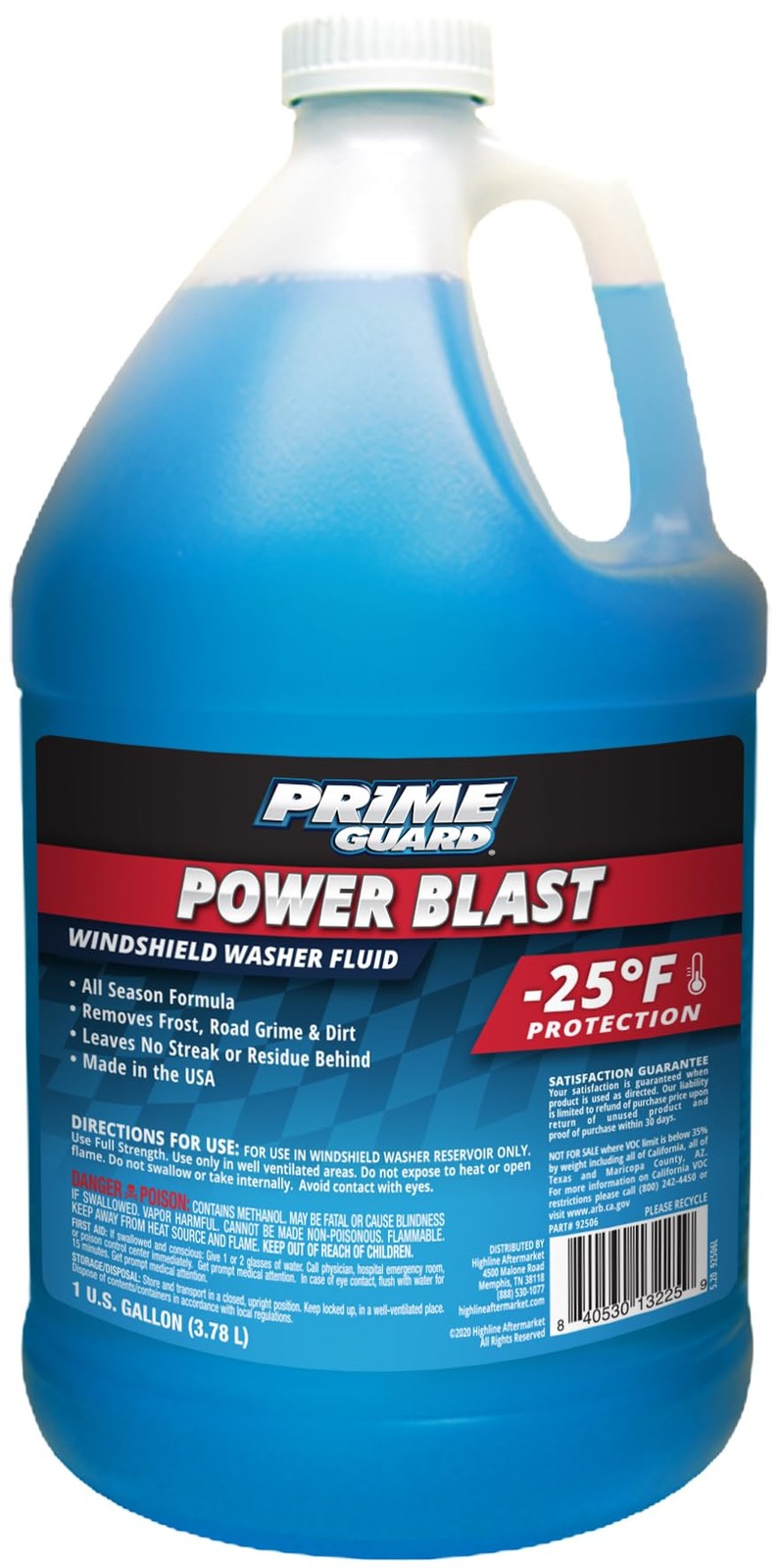 1 Gallon 92506 Power Blast 25F Windshield Washer Fluid Automotive Cleaner Car
