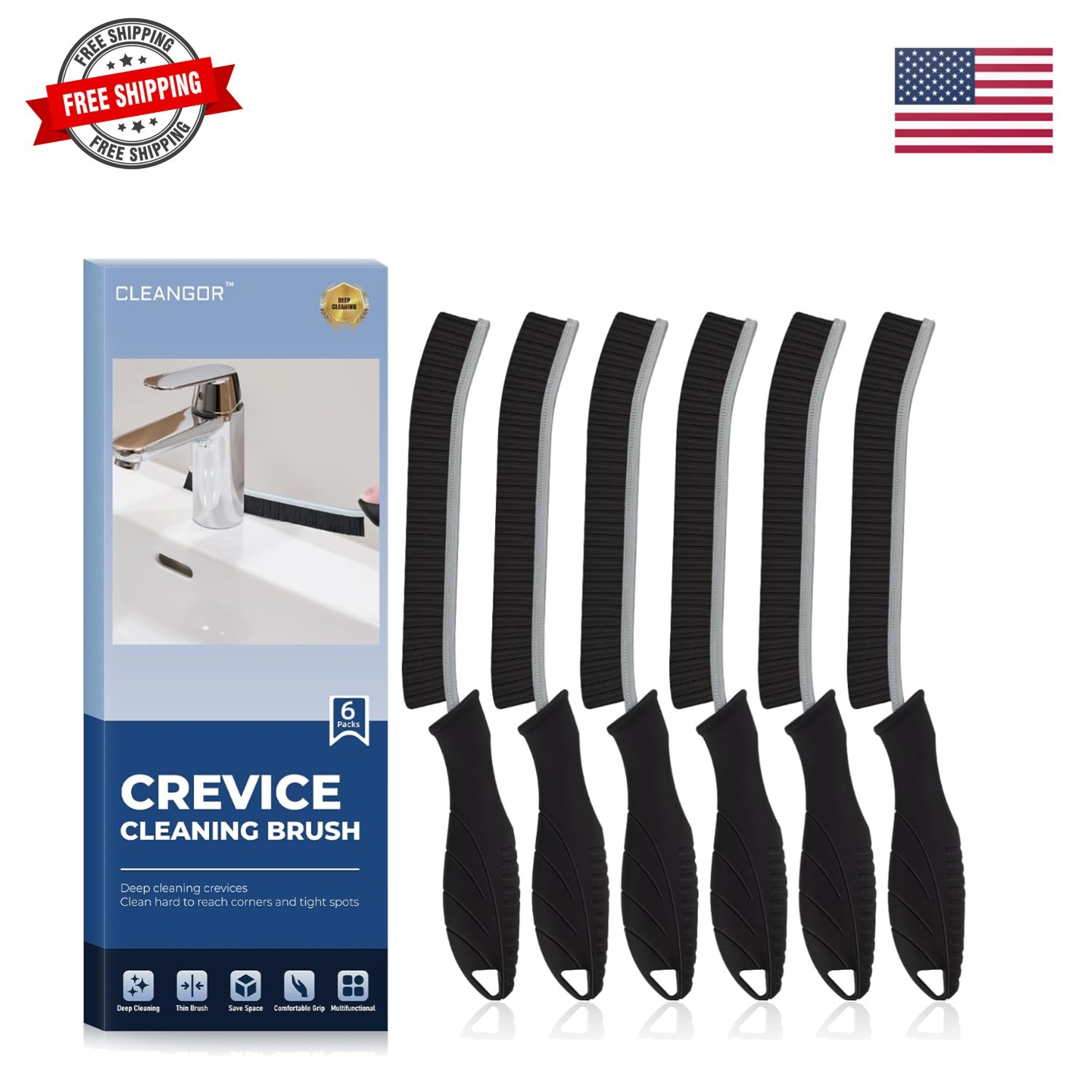 Crevice Cleaning Brushes, Cleaner Scrub Brush Tool for Crevice | Hard to Tig…
