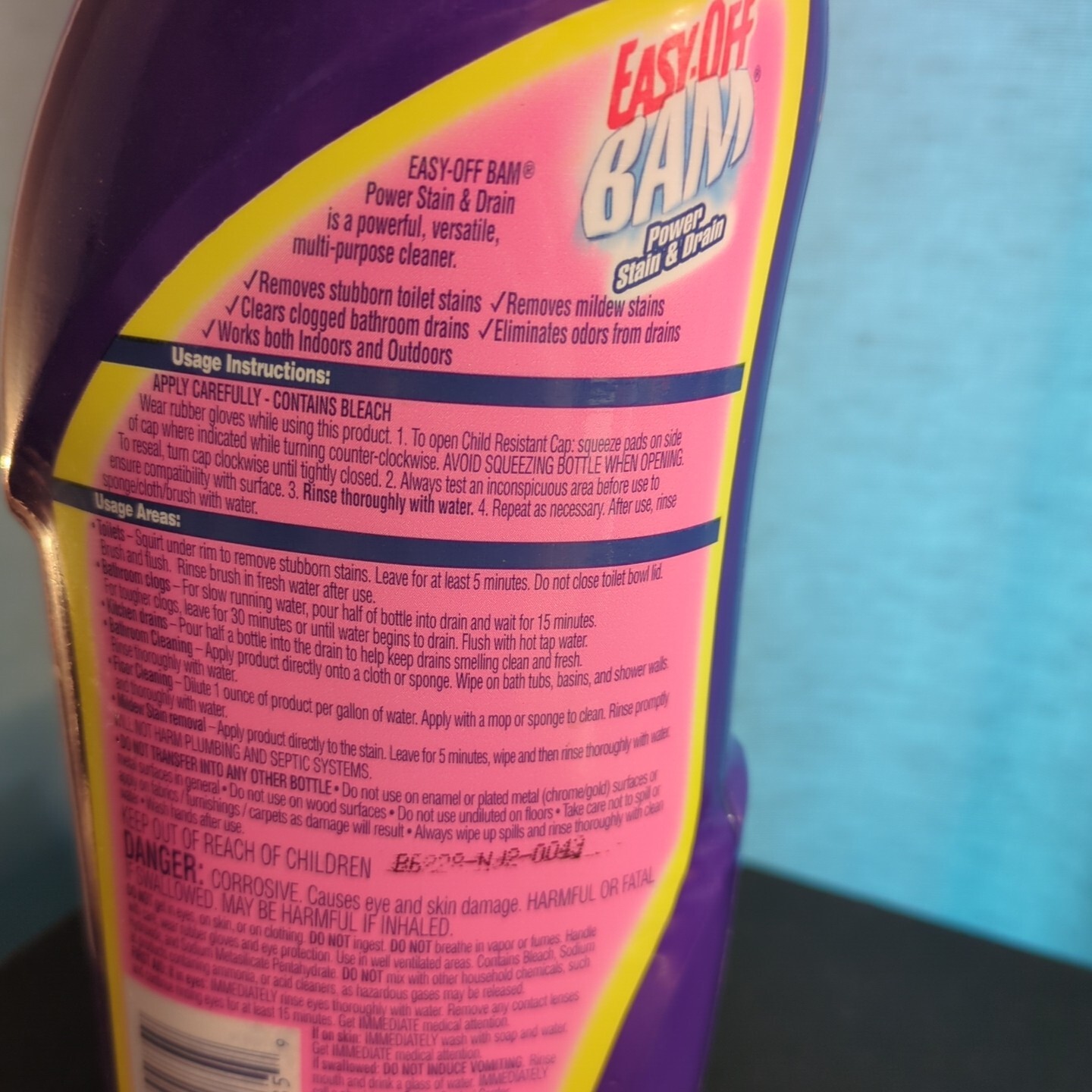 Easy-Off BAM Power Stain & Drain Universal Cleaner 24oz Refill Discontinued Rare