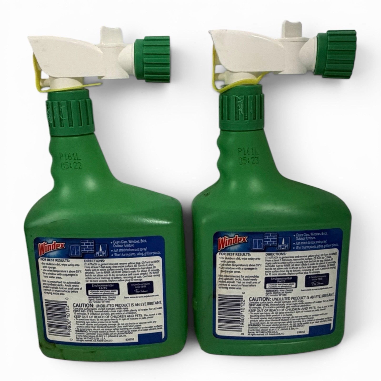 2 Pk Windex Outdoor Glass Cleaner Patio Concentrated 32 Fl Oz Hose Attachments