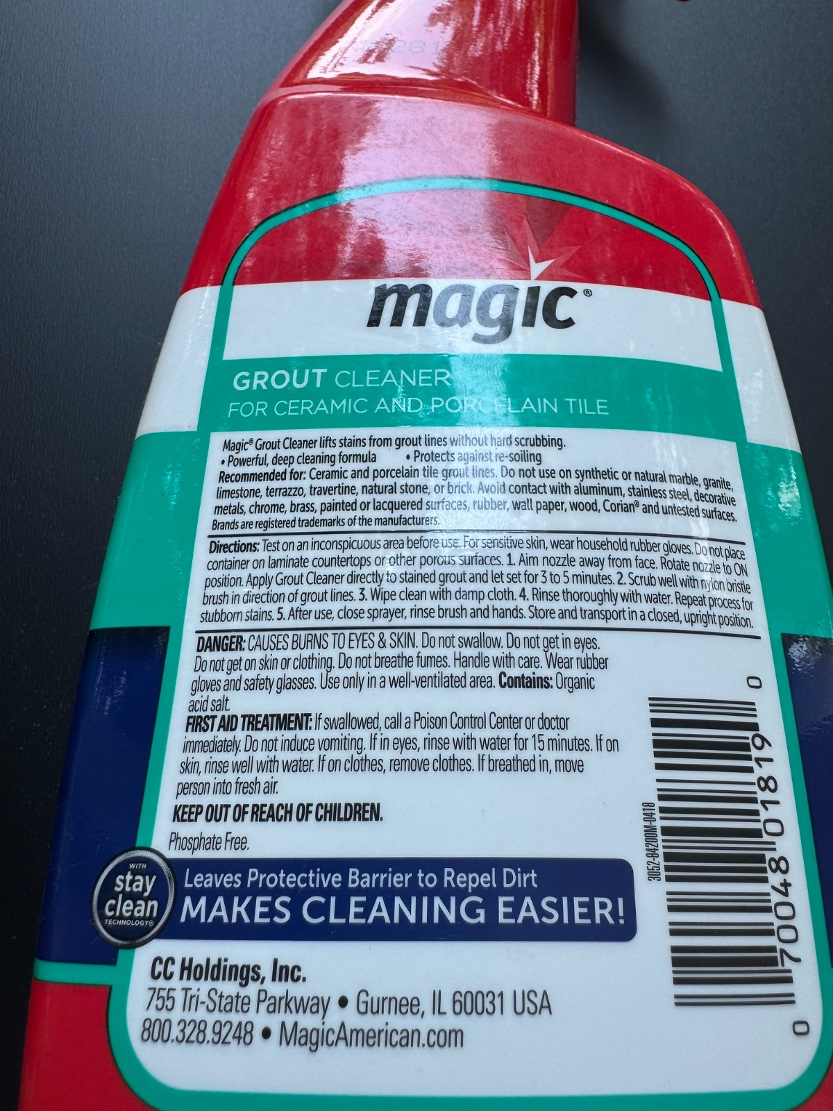 Magic Grout Cleaner For Ceramic And Porcelain Tile, 30 fl oz, Lot Of 2 Bottles