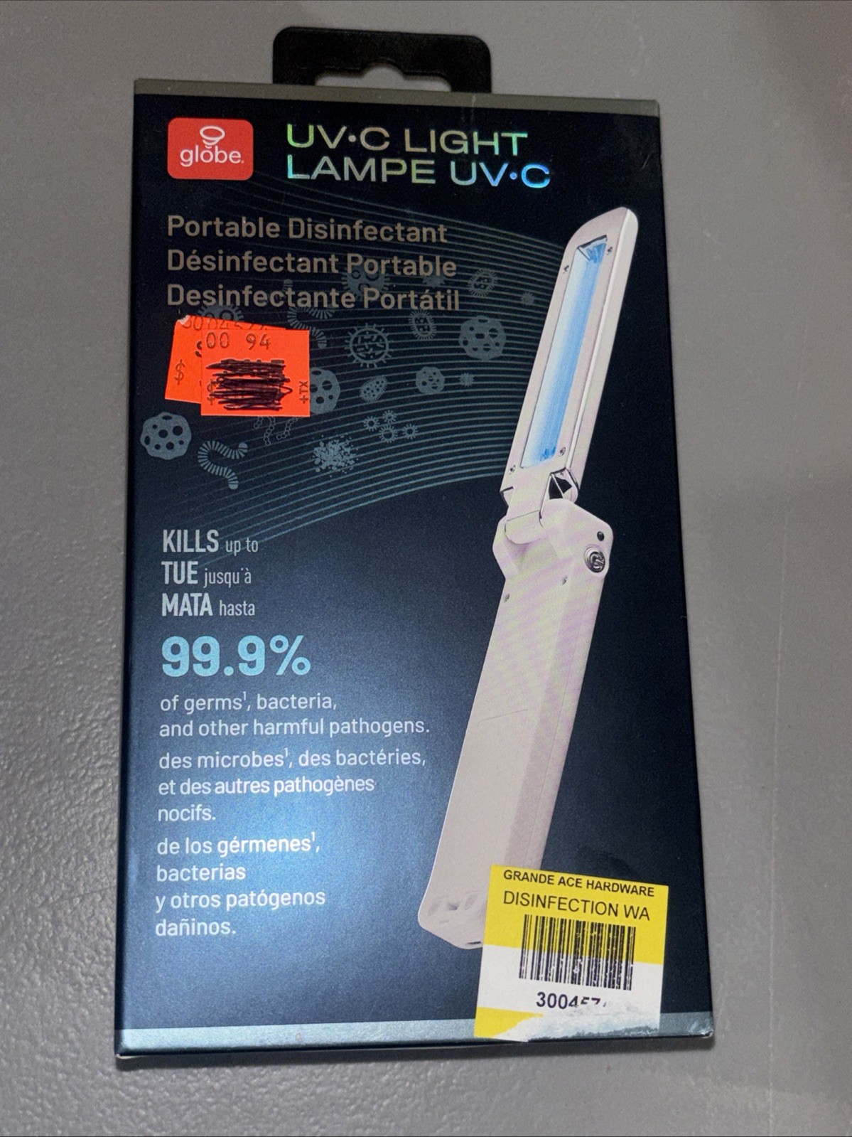 NEW UV-C Light Portable Disinfectant 254 Nm Quartz Wave Kills 99.9% Germs Bact