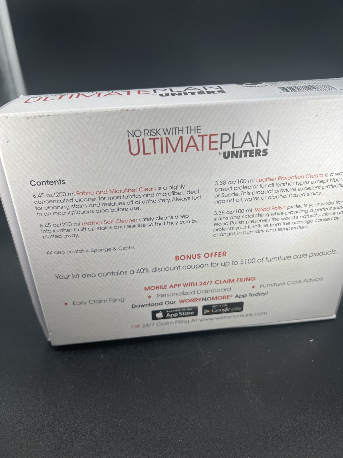 Ultimate Plan by UNITERS Furniture Care Kit Wood Leather Fabric Microfiber Clean