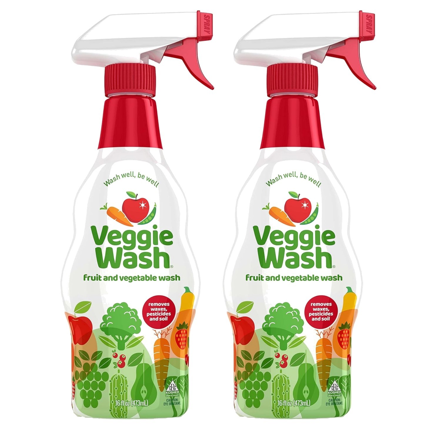 Natural Fruit & Vegetable Wash – 16 Oz Spray, Pack of 2 for Pure Produce