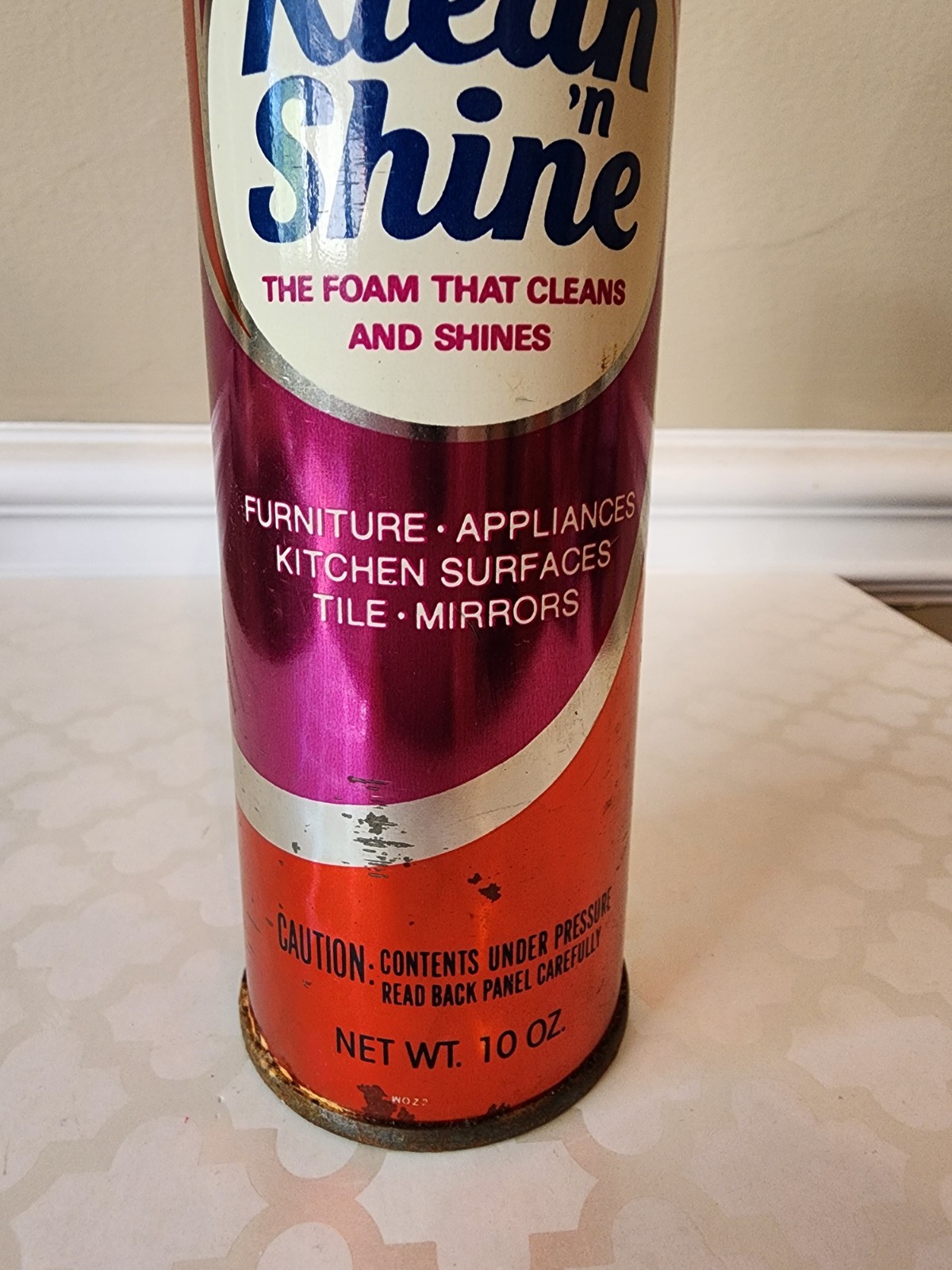 Vtg Johnson Wax Klean ‘n Shine Used Foam All Purpose Cleaner 10oz Spray Can